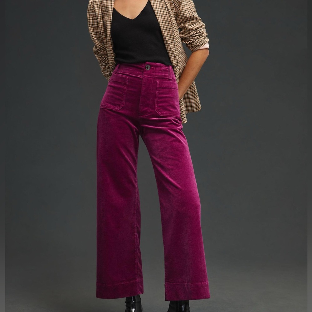 Anthropologie Maeve Colette size 31 raspberry corduroy pants LIKE NEW